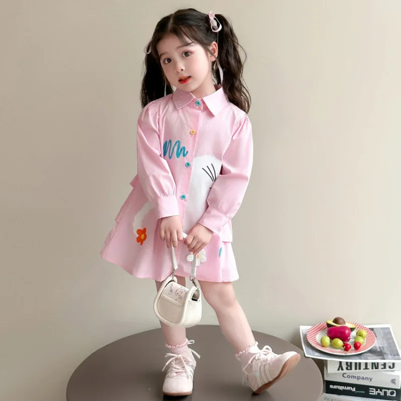 

Детское весенне-осеннее платье для девочек 2026: Новинка, модное, милое, с длинным рукавом, для малышей