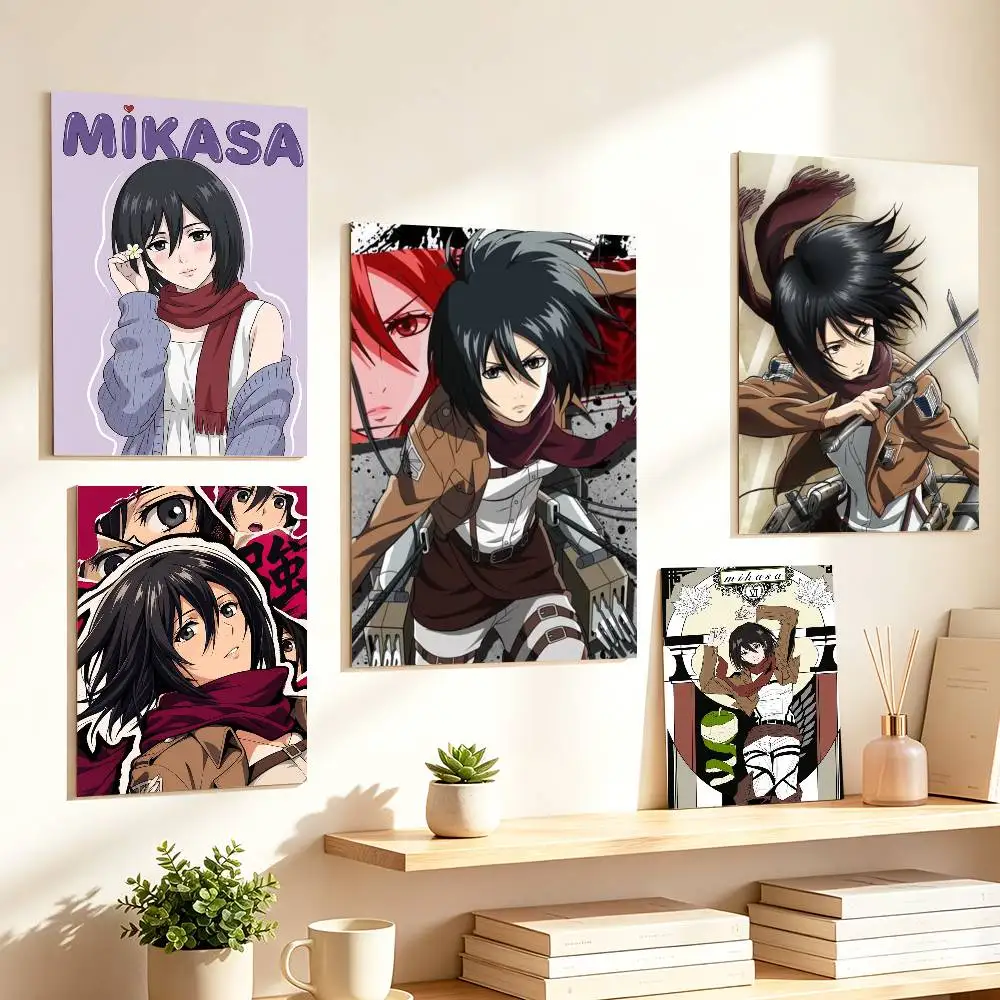 Mikasa A-Ackerman Attack on Titan Poster HD Self Adhesive Waterproof Wall Art Ideal for Home Office Dorm Gift