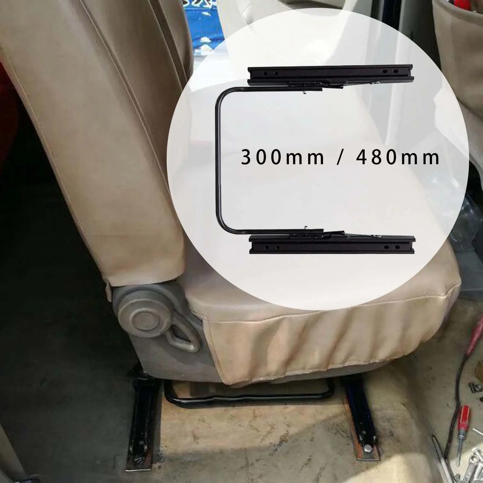 

Seat Slider Track with Adjustment Handle Seat Mounting Track Assembly Double