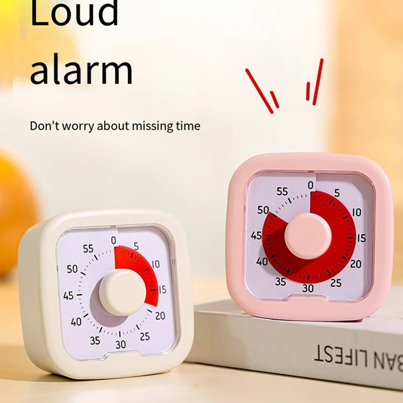 Leiser visueller Timer, 60 Minuten Stoppuhr, Wecker, Countdown-Timer mit Ständer, Visualisierung, Küchen-Kochtimer