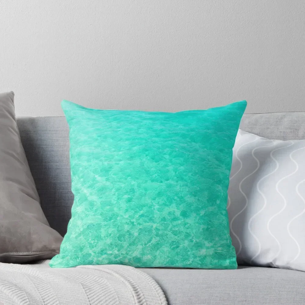 

Turquoise Blue Tropical Ocean, Ocean Waves Throw Pillow Luxury Pillow Cover New year pillow