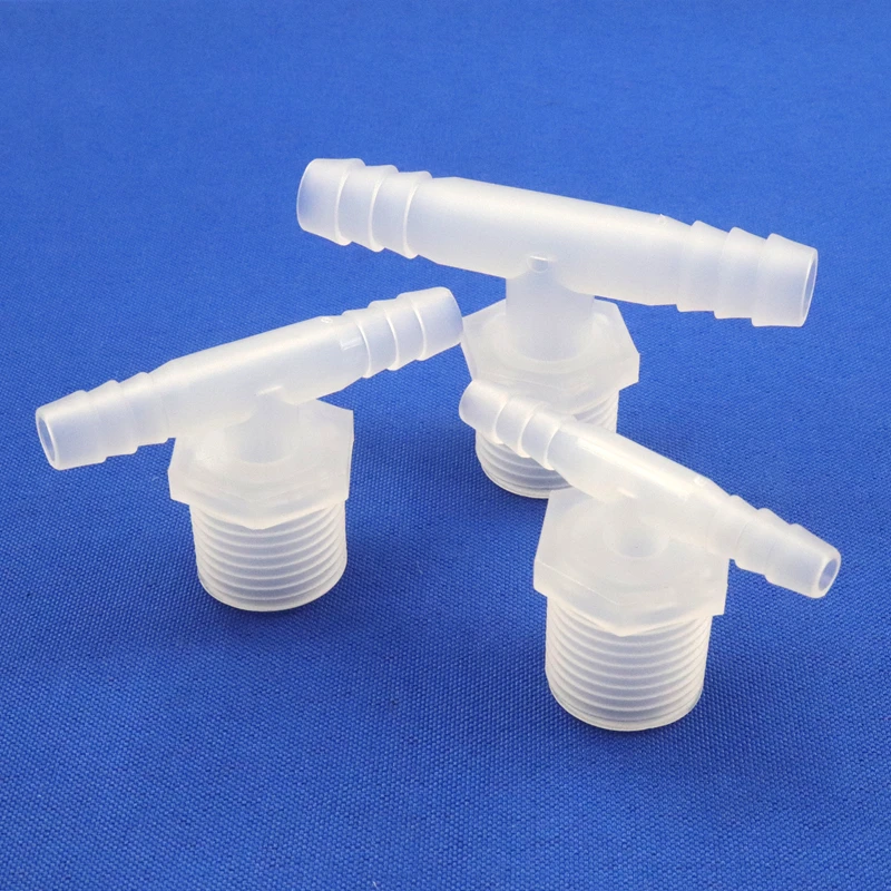 5~100pcs G3/4 Inch Thread To 12mm Food Grade PE Barbed Connectors Pipe Fittings Aquarium Fish Tank Air Pump Aerator Hose Tee