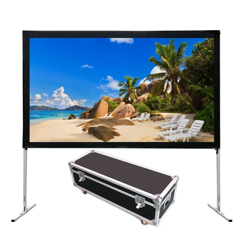 150 180 200 220 250 300 Inch 16:9 4:3 Front and Rear Fast Fold Projection Screen Portable Outdoor Projector Screen