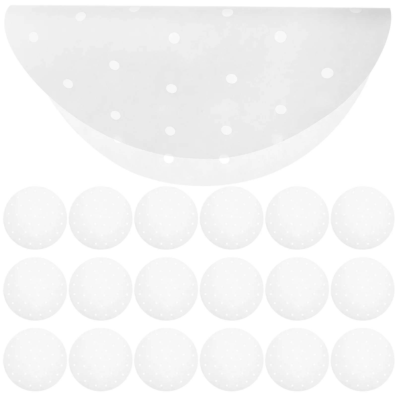 

100Pcs Bamboo Steamer Air Fryer Liner Round Shape Nonstick Disposable Paper Mats for Oven Baking Food Tray Sheets