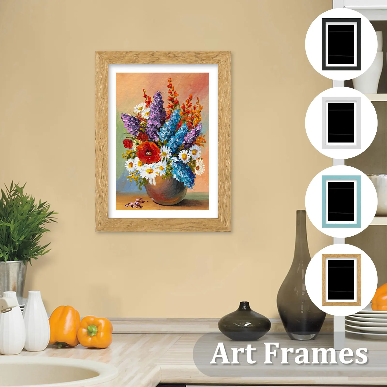 Kids Art Frame Kit A4 Child Artwork Picture Frame with Fixed Strap Front Opening Wooden Kids Artwork Display Frame with Stand Fo