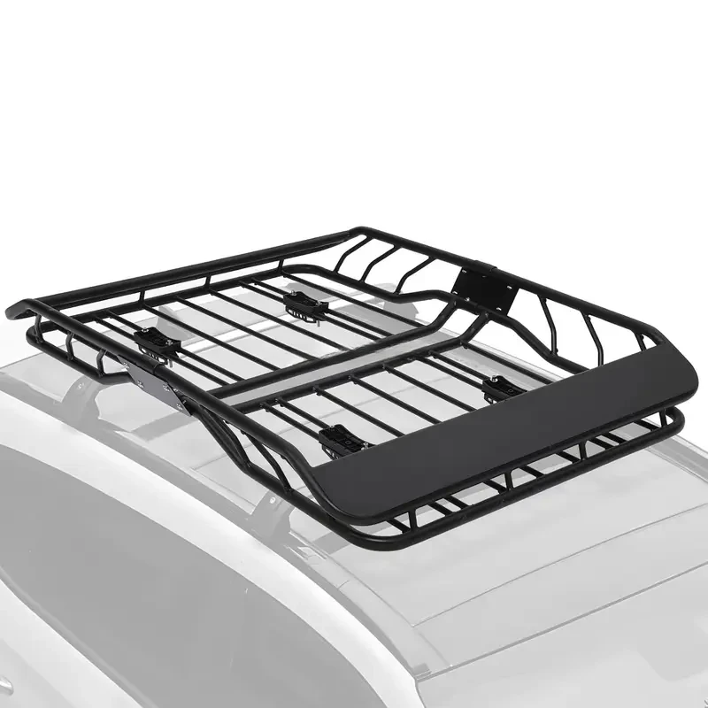 

Camping Accessories Durable Iron Material Roof Mount Car Roof Rack Black Cargo Rooftop Basket