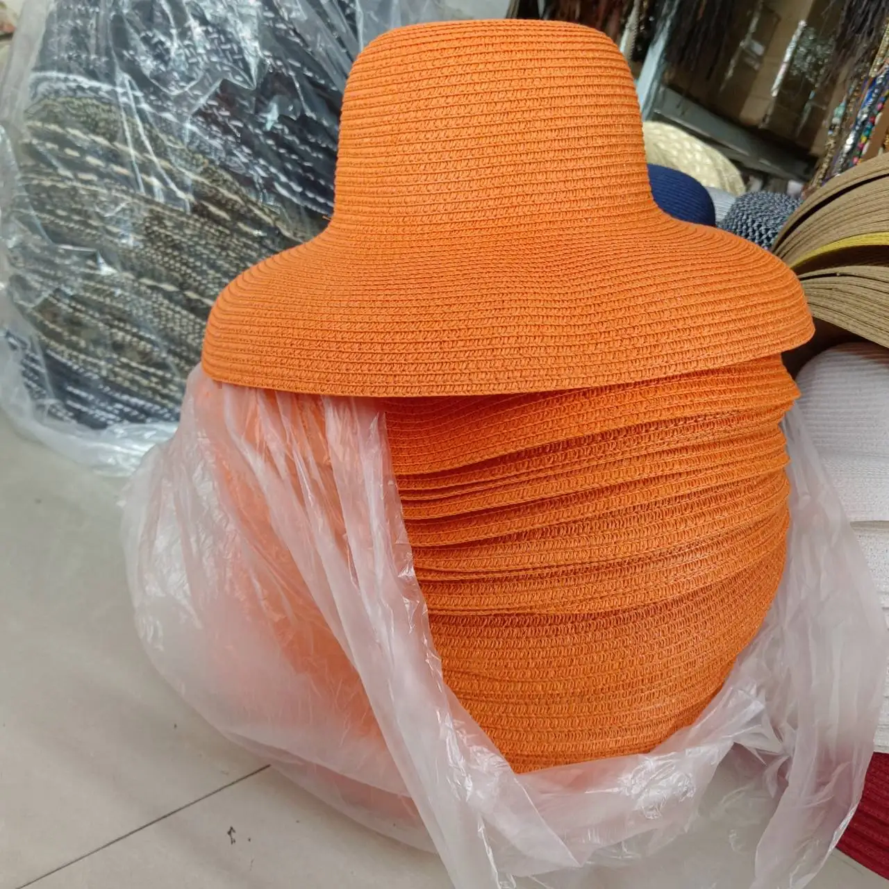 Orange Hat 2023 New Women\'s Sun Hat Folding Beach Hat Big brim Travel Sunscreen Hepburn Sun Hat шляпа женская летняя