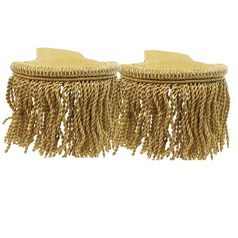 1Pair Military Gold Aiguillette Shoulder Rope Multipurpose Shoulder Pad Epaulettes Cosplay Jackets Overcoats Tassel Epaulet