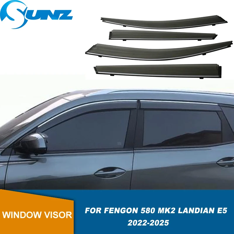 

Window Visor For New Fengon 580 MK2 DFSK Landian E5 2022 2023 2024 2025 Weathershied Wind Sun Rain Guard Window Wind Deflector