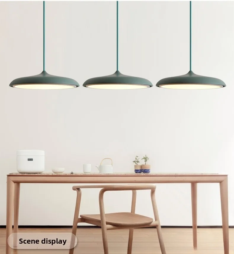 Modern Art UFO Metal LED Pendant Light, Round Nordic Suspension Lamp, Indoor Suspended Light for Kitchen Dining Living Room