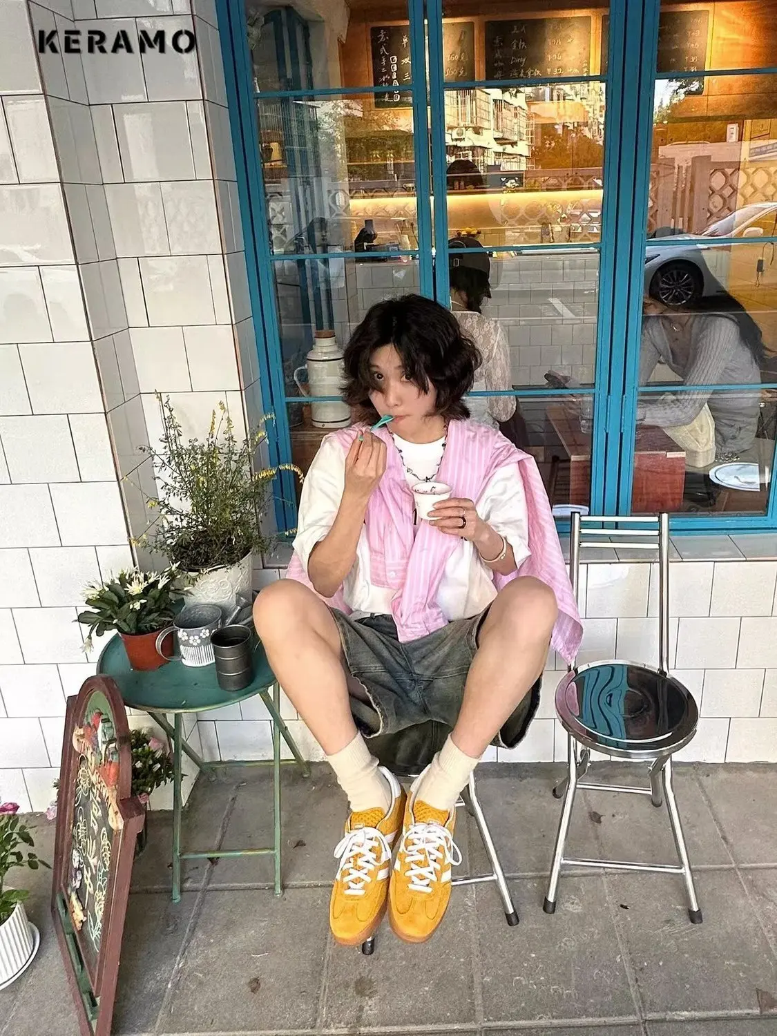 Retro เข่าความยาวกางเกงยีนส์กางเกงขาสั้น Grunge 2000s Street เอวสูงกางเกงยีนส์สีฟ้าผู้หญิง Vintage Casual Y2K Eclectic 2000s Emo กางเกงขาสั้น