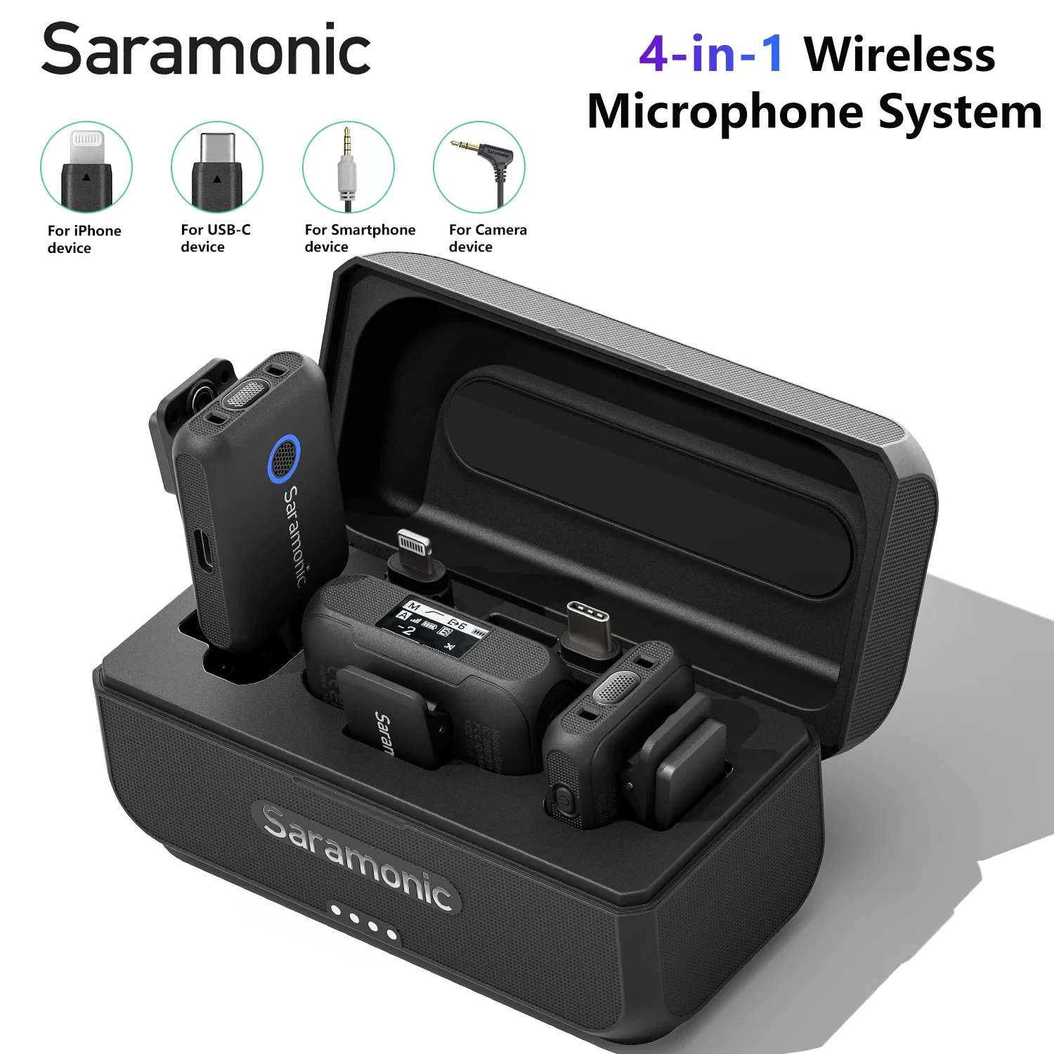 

Saramonic Blink500B2+ Wireless Lavalier Lapel Microphone for iPhone Android DSLR Cameras USB-C Live Streaming Youtube Recording