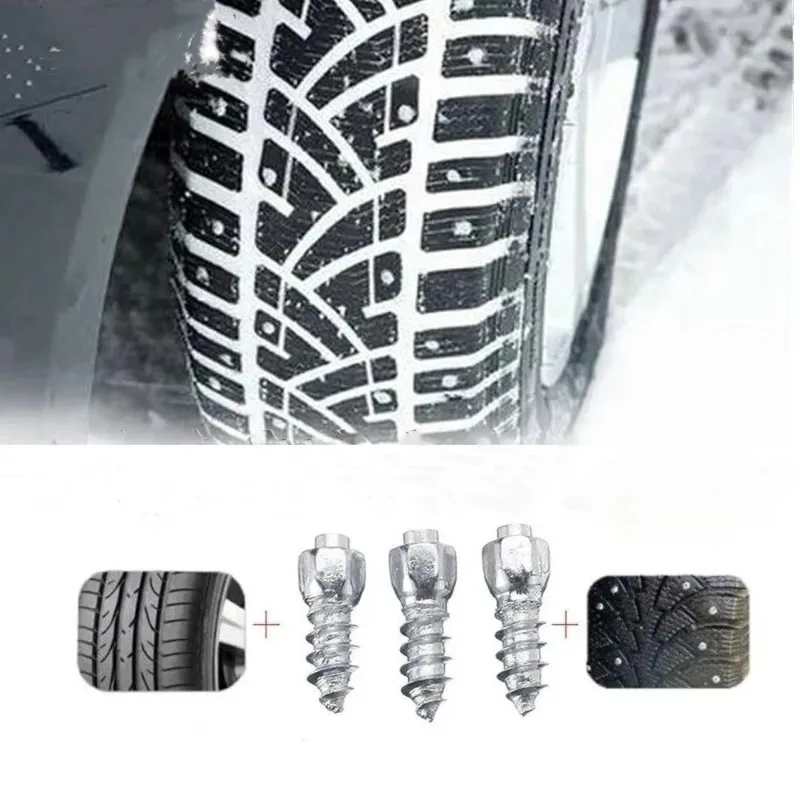 300Pcs 4*9mm Car Anti-Slip Snow Screw Tire Studs Anti Skid Falling Spikes Wheel Tyres For Car Motorcycle Bicycle ATV