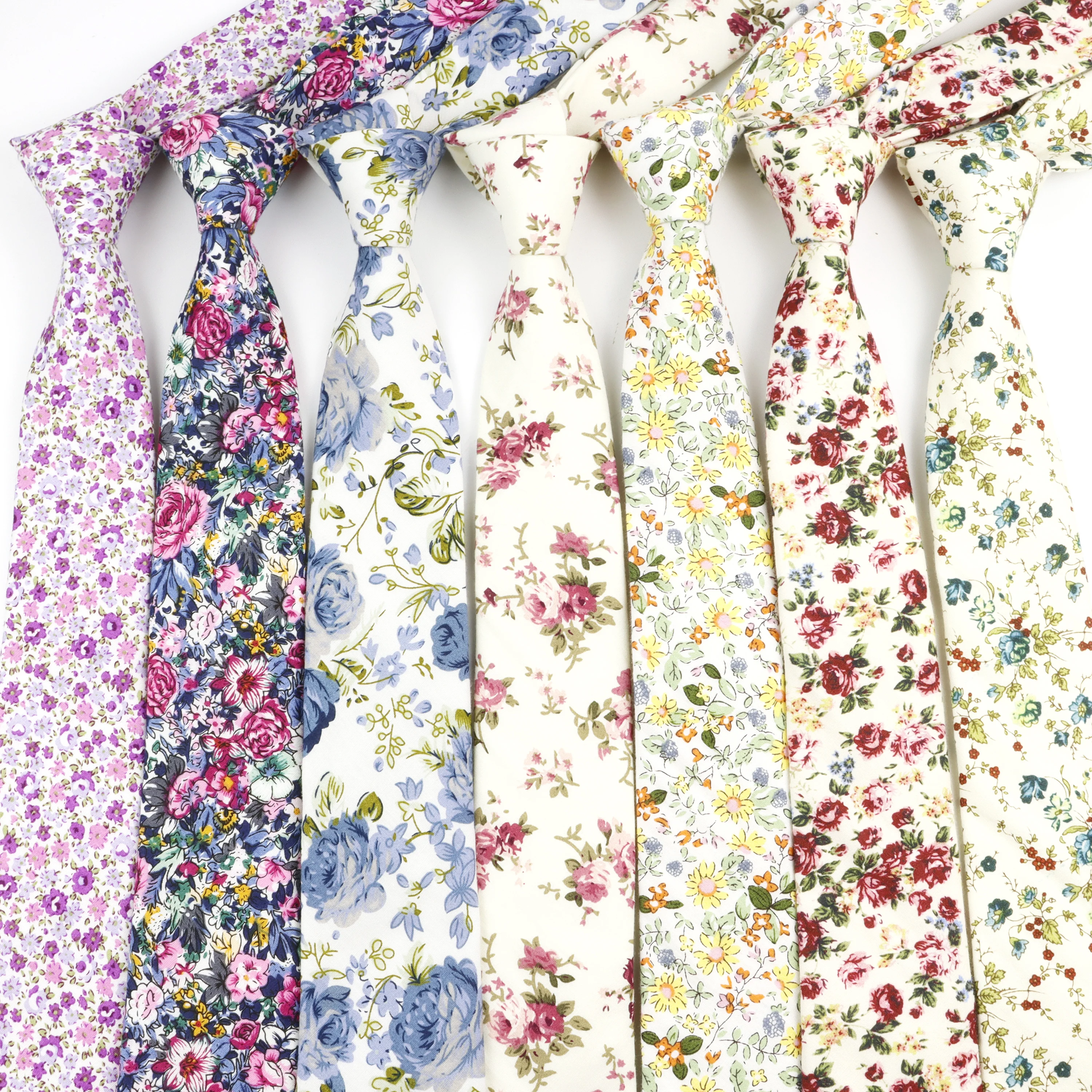 Corbata Floral de nuevo diseño para hombre, corbata delgada estrecha de 6cm hecha a mano de algodón con flores de Paisley, traje de fiesta de boda, camisa, accesorio de corbata