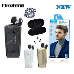 Wholesale Fineblue F520 Bluetooth Earphone in Lotus to phone ear Blues with wire type c headphone Retractable Business Headset