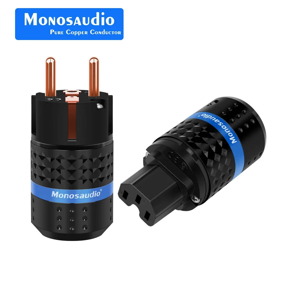 Monosaudio E102/F102 99.998% Pure Copper Schuko Power Plug European standard Power Connector IEC Female Plug