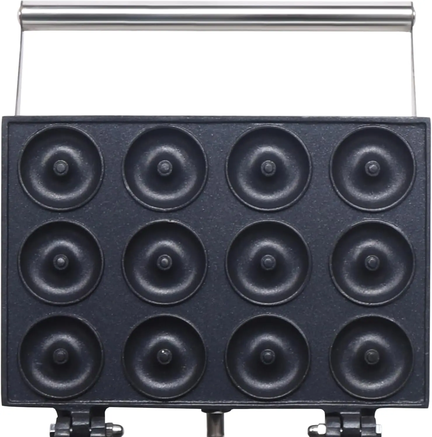 ماكينة صنع فطائر الدونات التجارية، سطح غير لاصق، تسخين مزدوج الجوانب، مقابض متعددة الاستخدامات، التحكم في درجة الحرارة