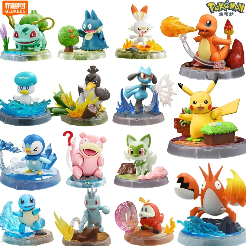 BLOKEES Pokémon Building Block Man Classic Edition Crazy Assault Charmander Corphish Splicing Model Décoration de Bureau Jouet Cadeau