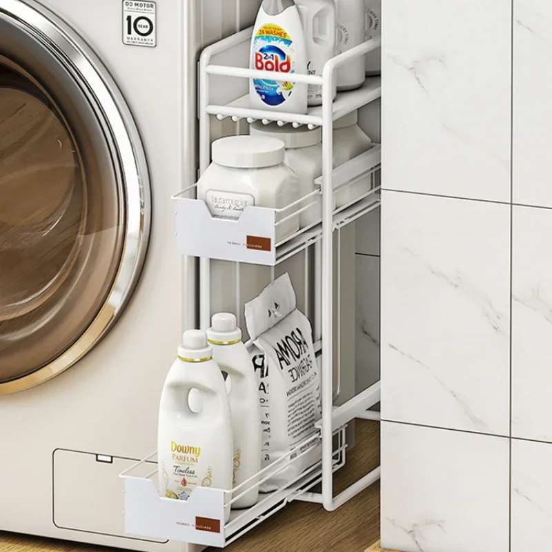 Multi-layer Washing Machine Shelf Wall Shelf with Magnet Adsorption Large Capacity Storage Home Organizer Efficient Space Usage