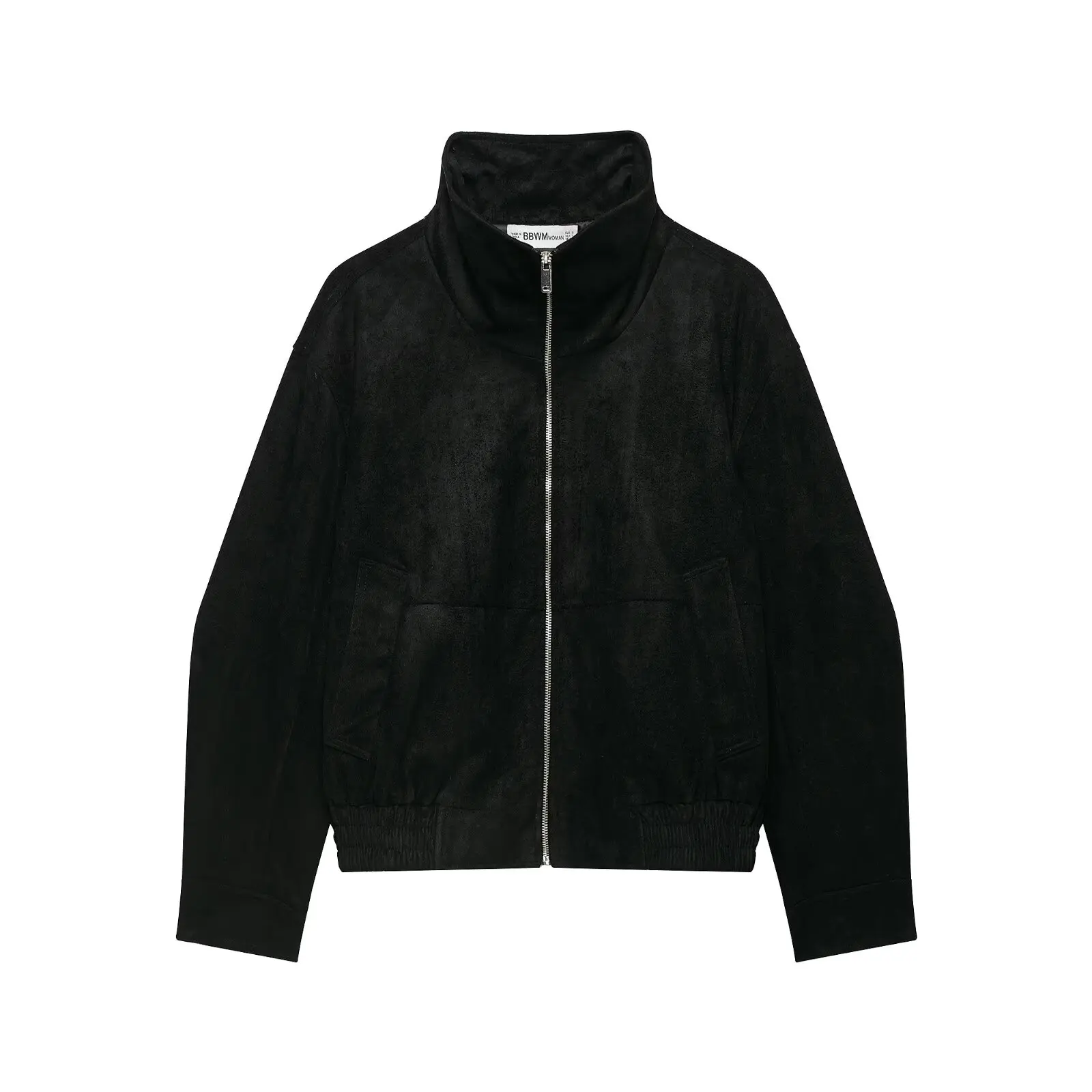Willshela Women Fashion Solid Front Zipper Bomber Jackets Vintage Stand Collar Long Sleeves Female Chic Lady Outfits Coats