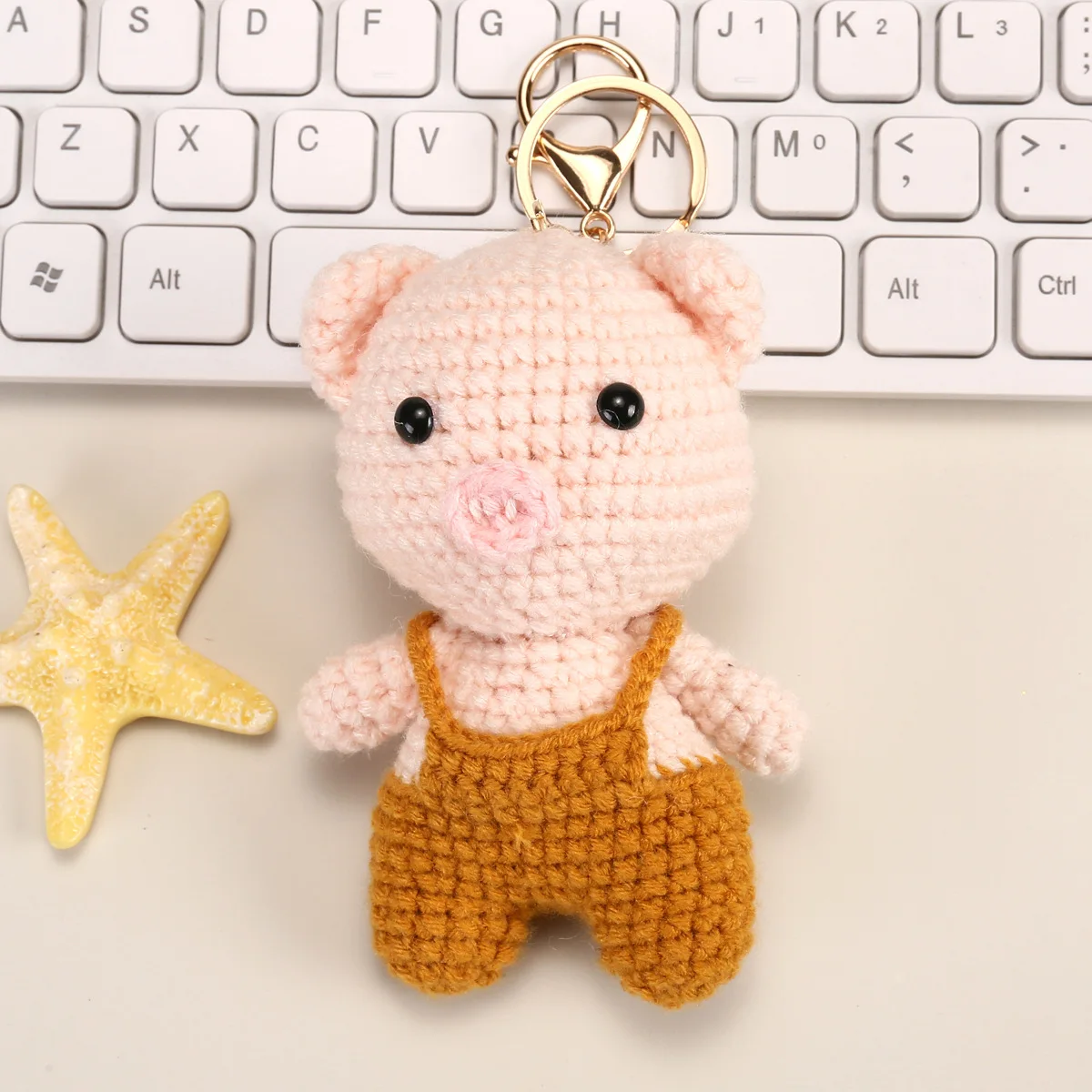 Neuer gehäkelter Tieranhänger, niedlicher handgewebter Schlüsselanhänger, gestrickter Tieranhänger, Taschendekoration, Valentinstagsgeschenk – Detail 6