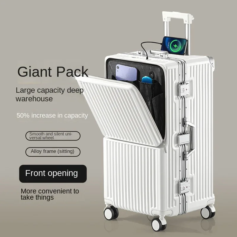 

Front Opening Luggage Large Capacity Aluminum Frame 28/30/32inch Max Durable PC Trolley Travel Suitcases 20 inch Cabin Suitcase