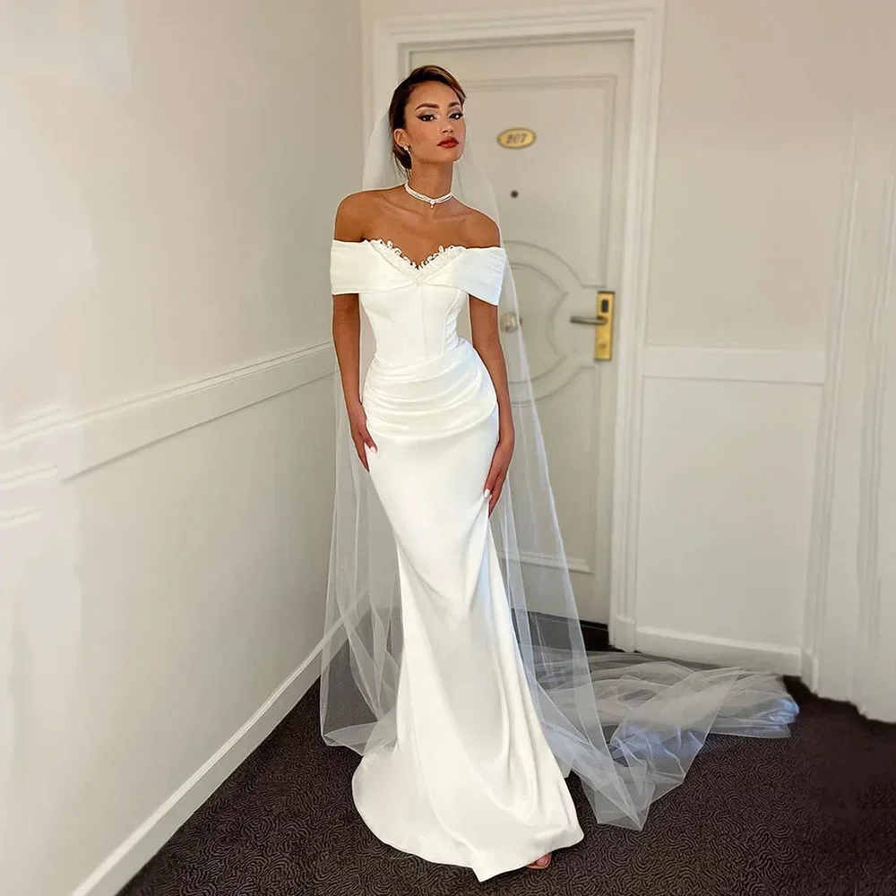 Customized Mermaid Bespoke Bride Dresses Sequins Lace Off The Shoulder Corset Wedding Gowns Elegant  Wedding Dress Exquisite