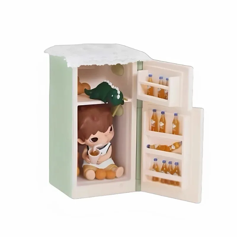 Popmart hirono série brisa de verão/soda laranja/harca para uma estatueta alienígena pts edição limitada estatuetas de brinquedo de coleção da moda