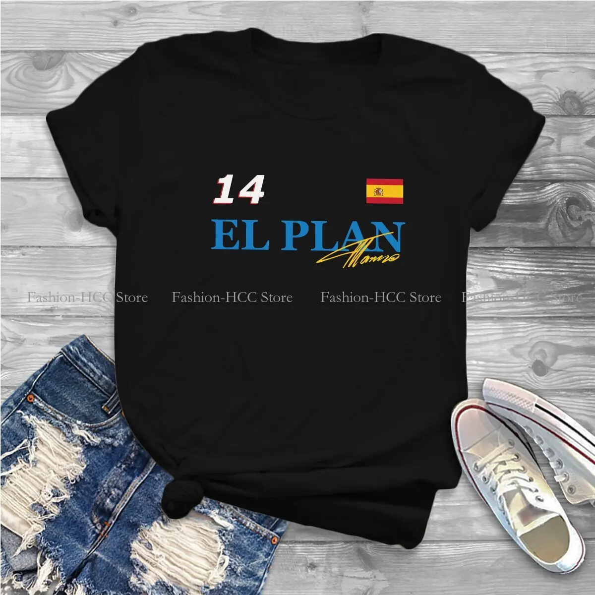 Alonso Polyester TShirts El Plan Print Men's T Shirt Funny Clothing