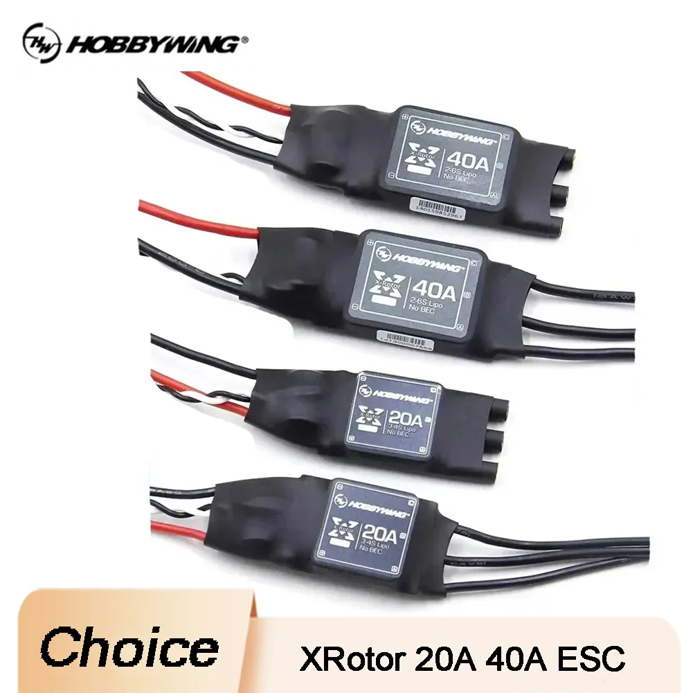 

Hobbywing XRotor 20A 40A Бесщеточный ESC 2-6S без BEC Регулятор скорости XRotor с высоким обновлением для RC FPV Самолет БПЛА Дрон Квадрокоптер