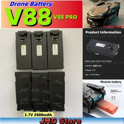 JHD V88 3.7V 2600mAh LiPo Battery Drone Backup V88 PRO Battery For V88/E88 Mini Drone Battery RC Parts