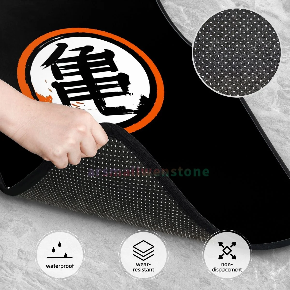 DBZ Kanji Car Floormat Wytrzymałe przednie tylne gumowe dywaniki podłogowe Dywan Ochrona podłogi Pasuje do większości pojazdów