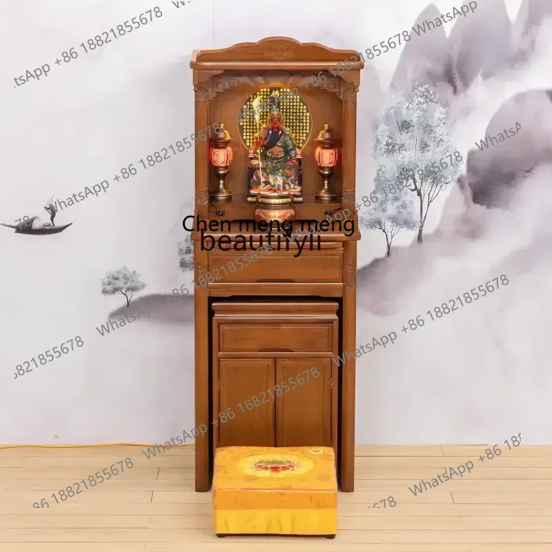 X Household Solid Wood Middle Hall Cabinet Living Room Clothes Closet Buddha Cabinet Altar Buddha Shrine Altar Cabinet