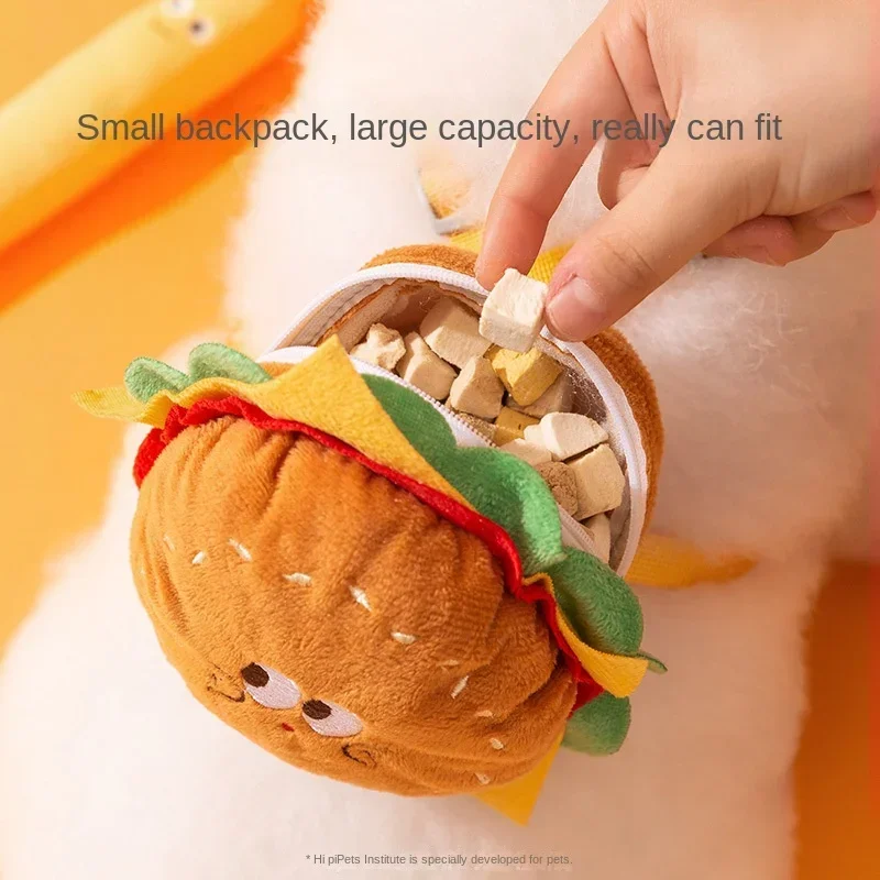 Pet Cute Burger and French Fries Backpack Towing Rope Cat Vest Dog Chest Strap for Walking Dog Rope Supplies