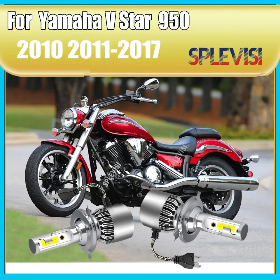 H4/9003/HB2 Headlights -replace your weak yellow light bulbs 12v For Yamaha V Star 950 2010 2011 2012 2013 2014 2015 2016 2017