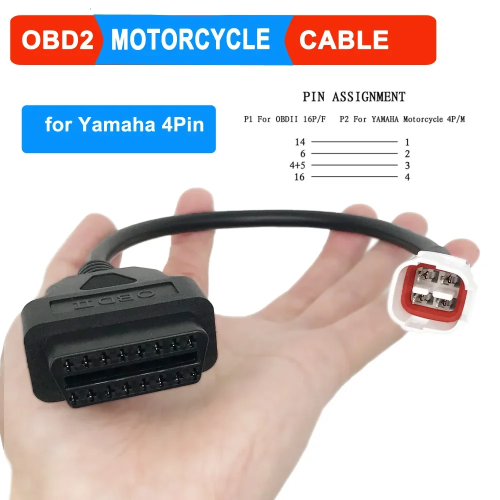 

OBD мотоциклетный кабель для Yamaha 3-контактный/4-контактный разъем кабель диагностический кабель 3-контактный/4-контактный адаптер для OBD2 16-контактный адаптер