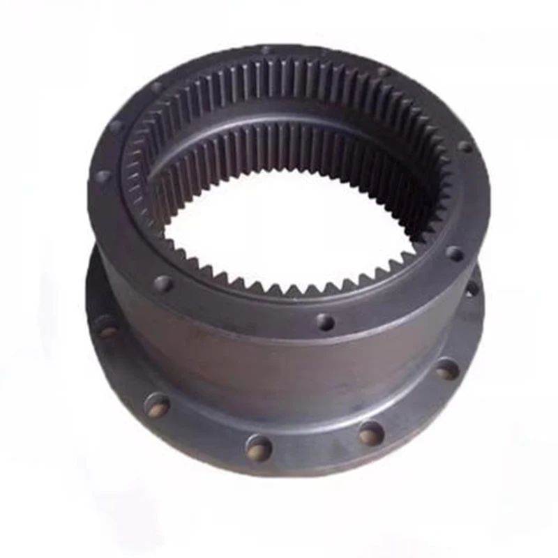 Custom CNC Machined Carbon Steel Internal Gear Ring (with Flange Mounting Holes) High Precision Alloy Steel Internal Gear Hub