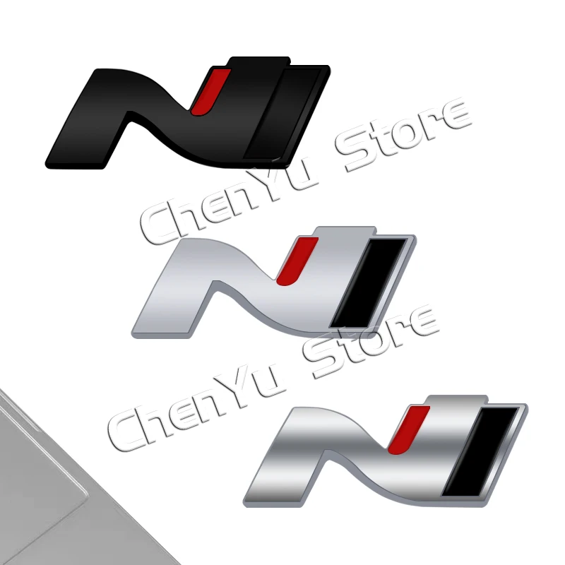 Car Steering Wheel For Hyundai N Line I30 I40 I10 Ix25 Ix35 Elantra Sonata Santa Fe Emblem 3D Sticker Logo Car Interior Decal