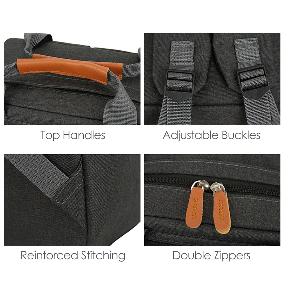 3-teiliges Rucksack-Set für Damen und Herren, Laptop-Rucksack, Schultertasche, kleine Tasche für Reisen, Schule, Arbeit, College – Detail 13
