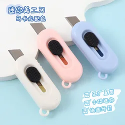 Kawaii Mini Pocket Utility Knife Express Box Paper Cutter Art  Craft Wrapping Opener with Keychain Hole Office School Stationery