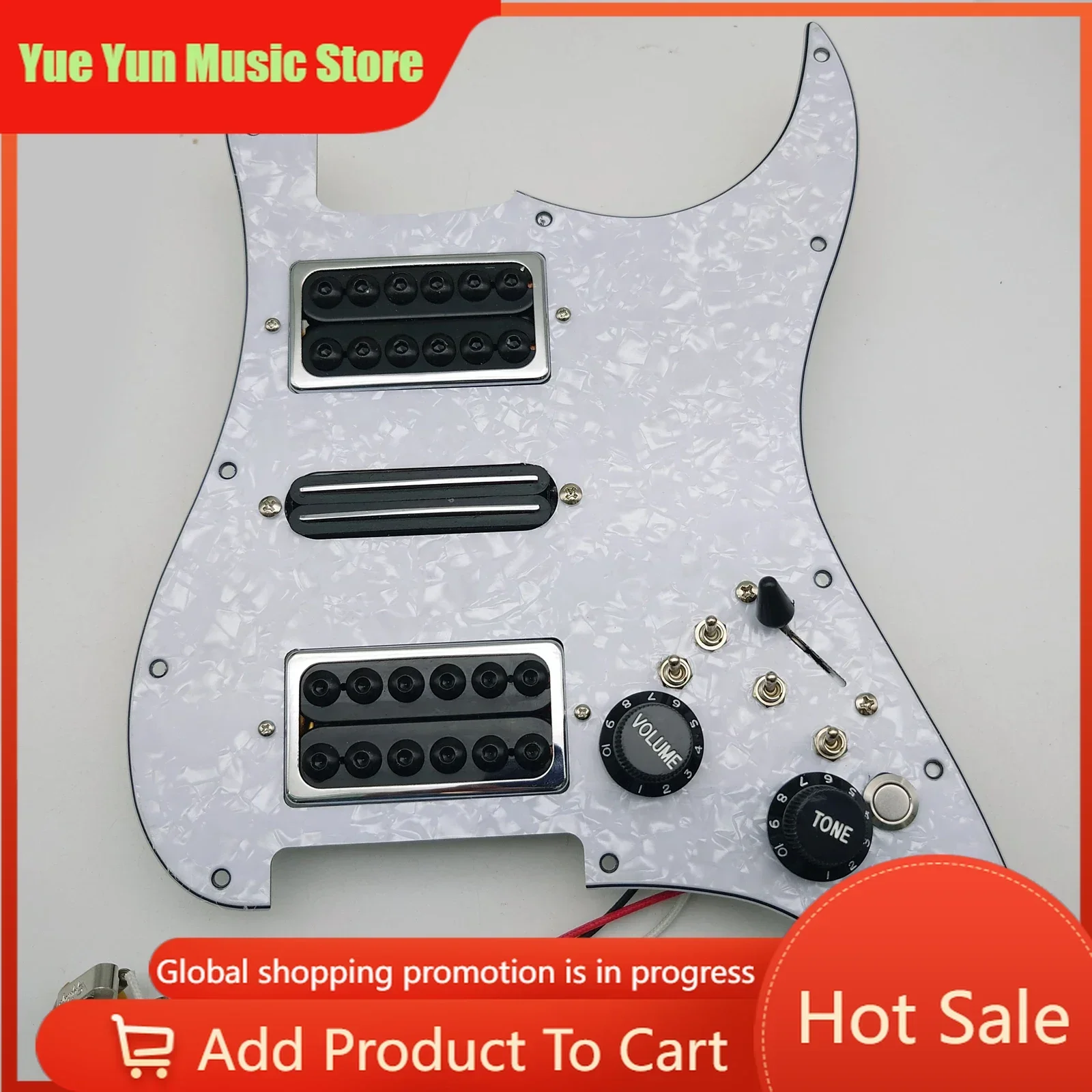 Pre-wired ST Pickguard with Coil-split HSH Humbucker Set, Kill Switch for ST Electric Guitars
