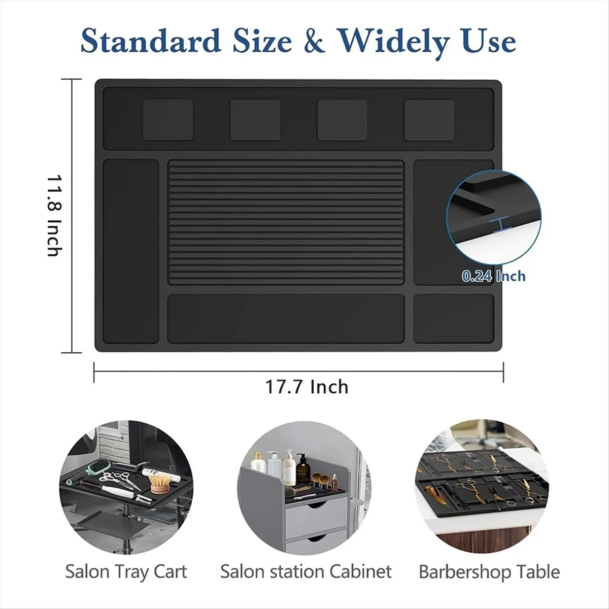 Homegood Magnetic Barber Mat for Clippers,Station Barber Tool Organizer Mat for Salon Barber Shop Beauty Tool with 4 Slots