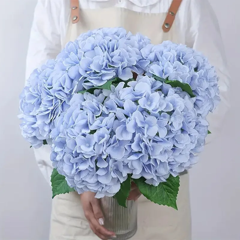 4pcs Realistic Artificial Hydrangea Flowers, Silk Fake Flower For Home Wedding DIY Party Decor, For Room Table decoration