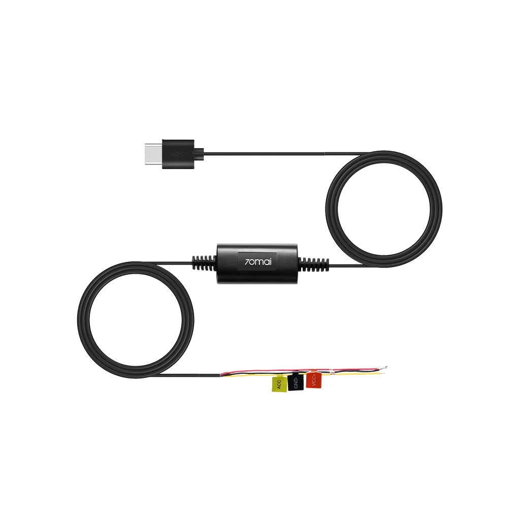 Hardwire Kit USB-C Dashcam Avec Écran LED - 12V-32V Vers 5V 3A Câble 4m Surveillance 24H