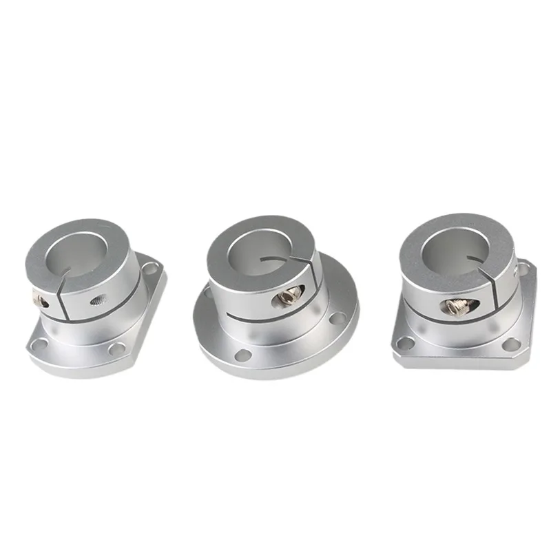 Round square compact Flanged Cast With Slit Aluminum Alloy Shaft Supports Linear Motion Automation Components dia6 8 10 12 20