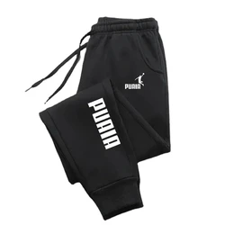 PUAIA-Pantalon de Survêtement Imprimé pour Homme, Jogging, Fitness, Fjadt Fit, Vêtements Solides, Tenue Document, Streetwear, Printemps, Automne