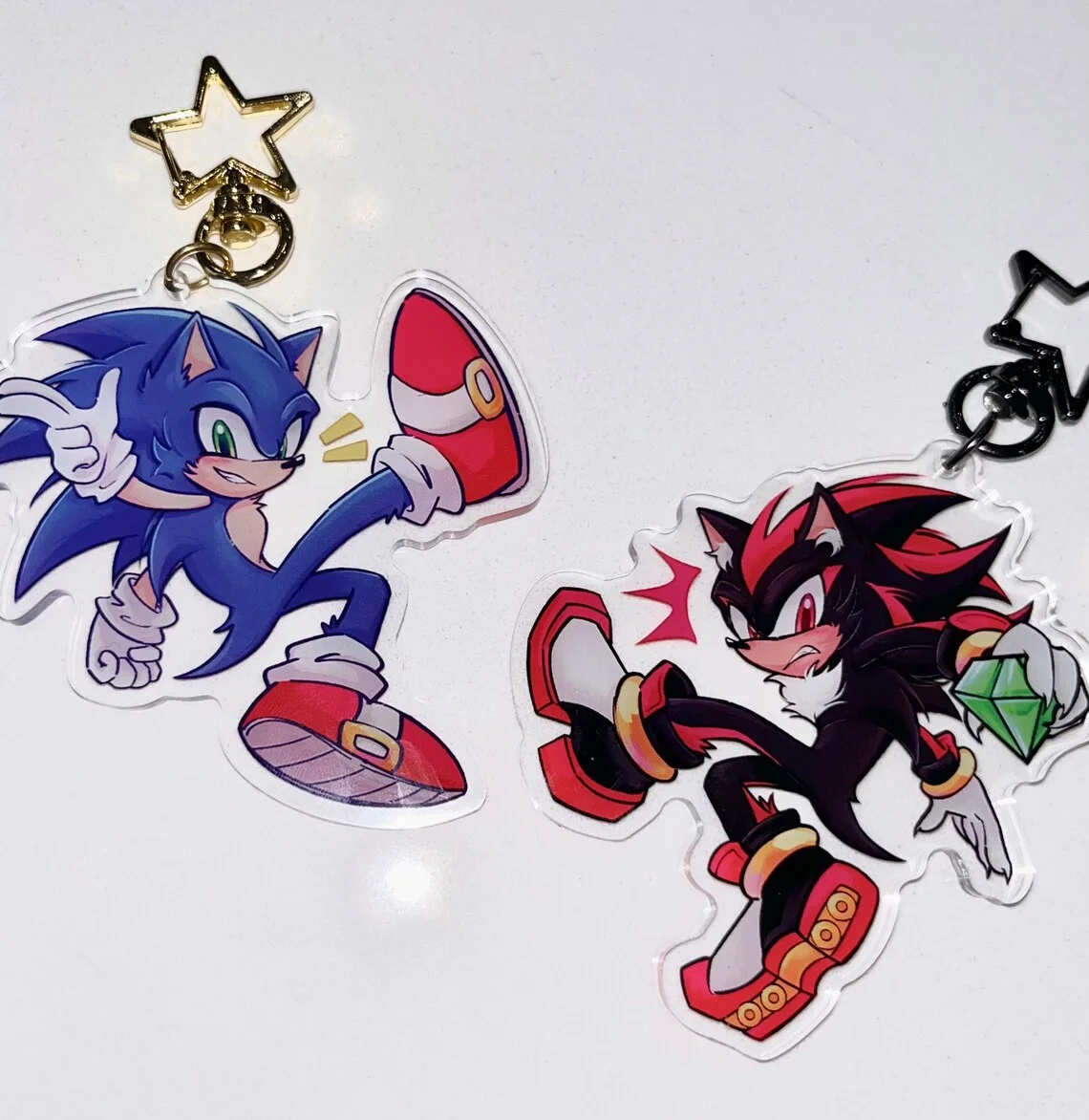 Sonic Shadow Hedgehog 3-inch Acrylic Keychain Pendant Collectible Character Toy for Fans