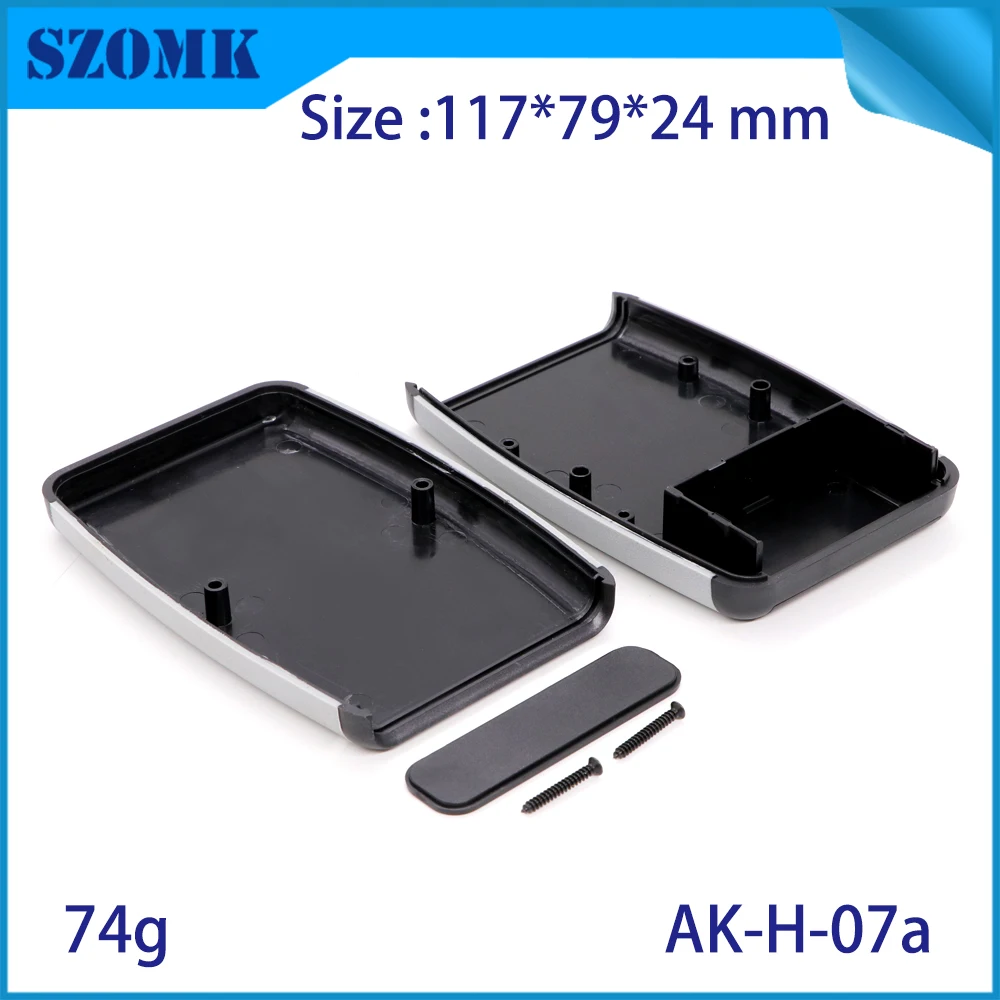 1Piece AK-H-07a 117x77x24mm Plastic abs enclosure 9v handheld battery PCB holder electronics szomk junction housing