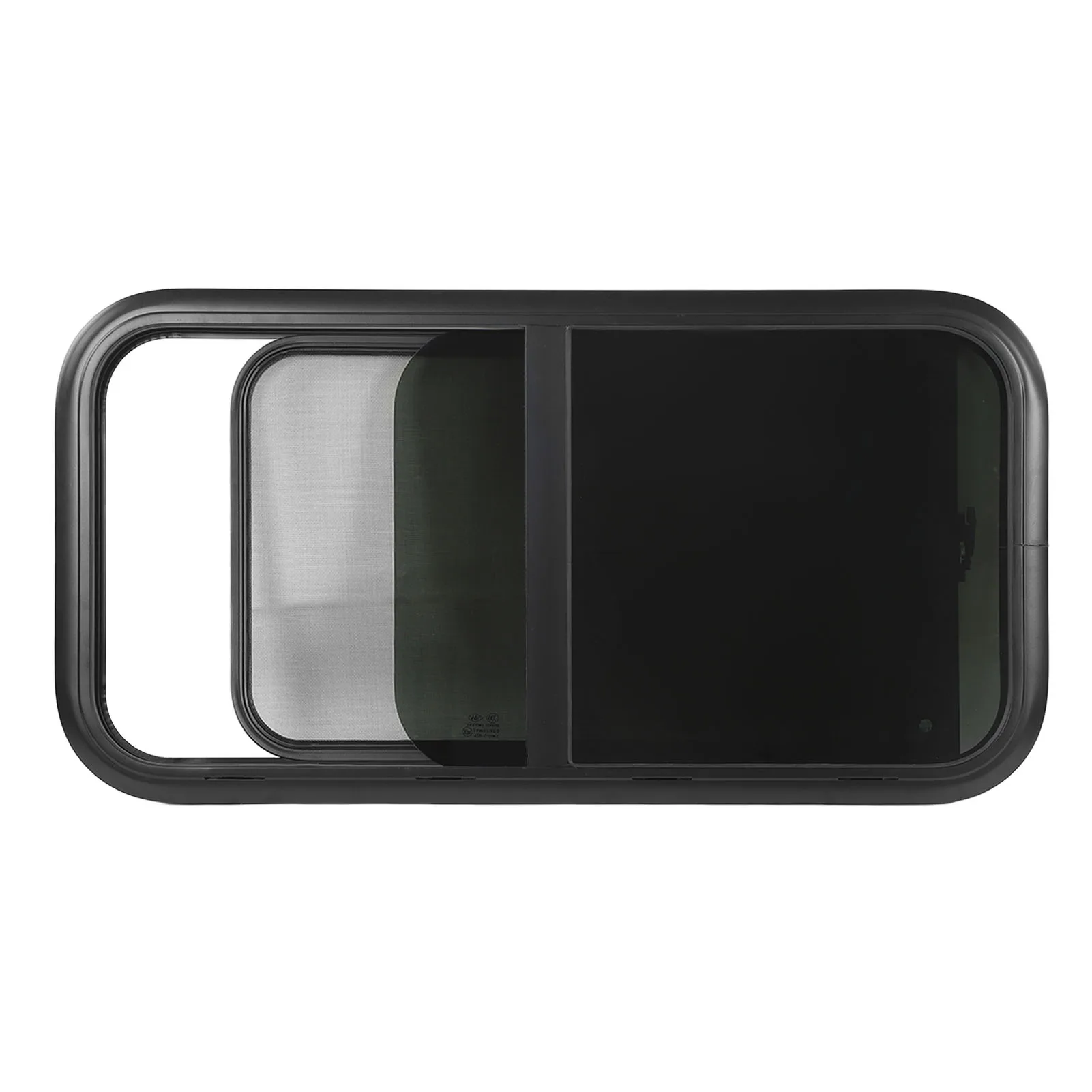 Ventana corredera RV L1200 H500 mm - Vidrio templado con prueba de insectos y bloqueo UV, apta para remolque de caballos de carga, marina