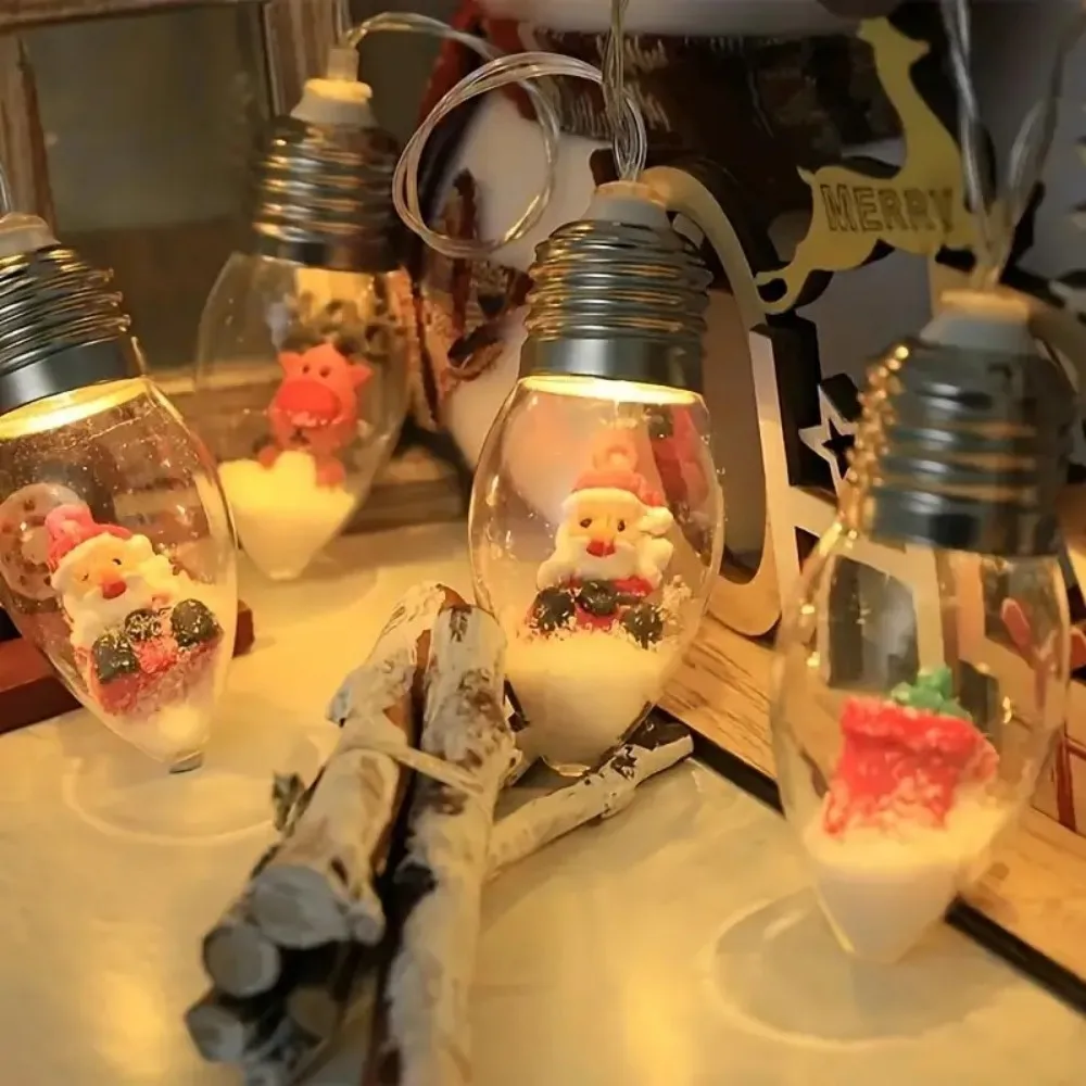 1.5M Christmas Battery Box Transparent Bulb Light String, Indoor Pine Cone Shaped LED Fairy Light, Holiday Party Home Decoration